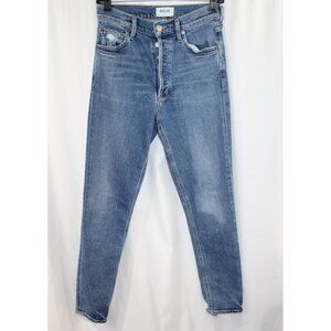 AGOLDE Womens Medium Wash Nico High Rise Slim Button Fly Jeans 25